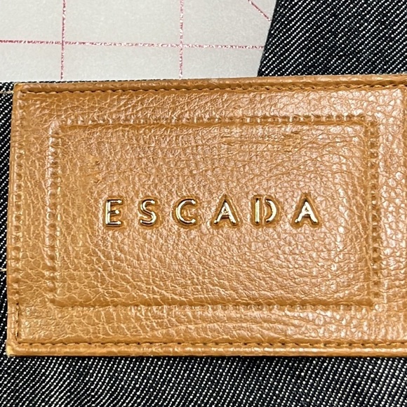 ESCADA Striated Trouser Five Pocket 100% Cotton Blue/Grey Wash Jeans SZ 40 (10) - Picture 6 of 16